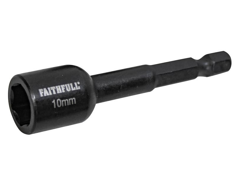 Photo of Faithfull FAISBMNUT10I Magnetic IMpact Nut Driver 10mm x 1/4in Hex