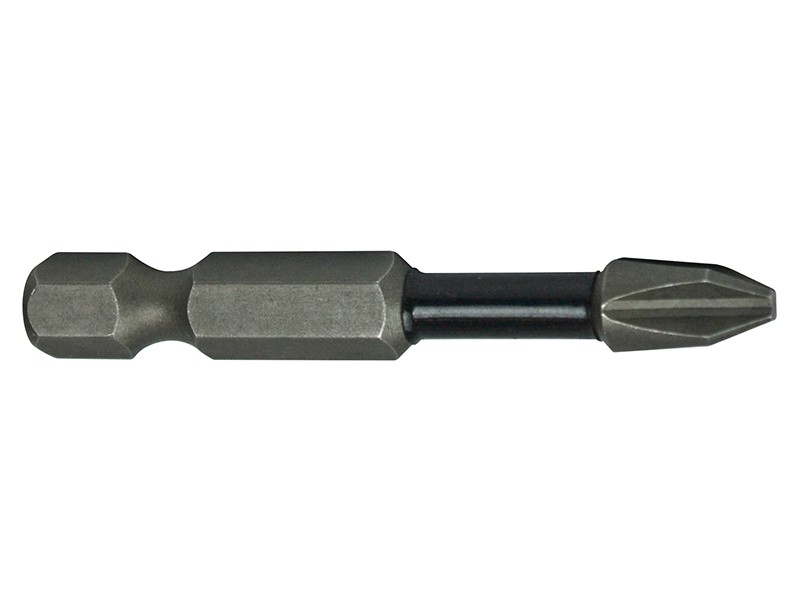 A Faithfull impact-rated screwdriver bit with a hex shank and torsion zone for use in impact drivers.,