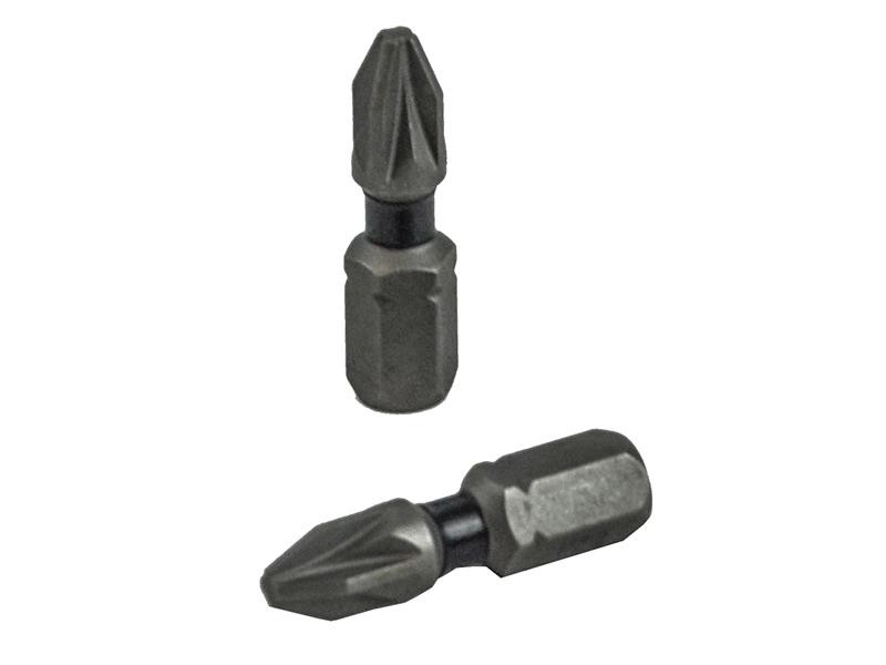 A Faithfull impact-rated screwdriver bit with a hex shank and torsion zone for use in impact drivers.,