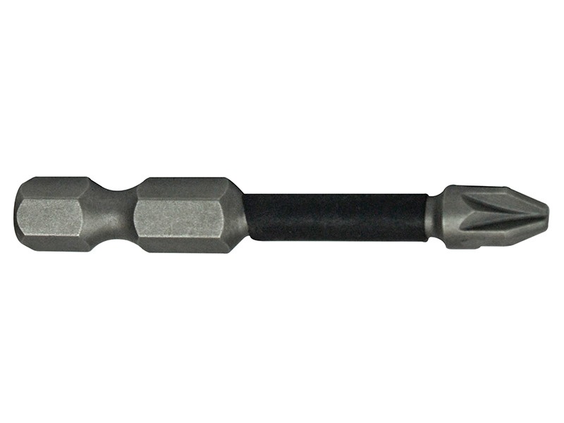 A Faithfull impact-rated screwdriver bit with a hex shank and torsion zone for use in impact drivers.,