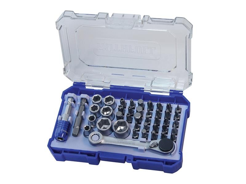 A Faithfull socket wrench set with a ratchet handle and multiple socket sizes, for tightening and loosening nuts and bolts.