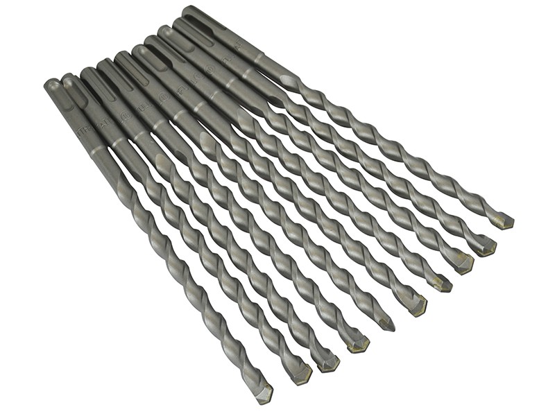 A set of 10 Faithfull screwdrivers with colour-coded handles covering a range of flathead and Phillips sizes.,