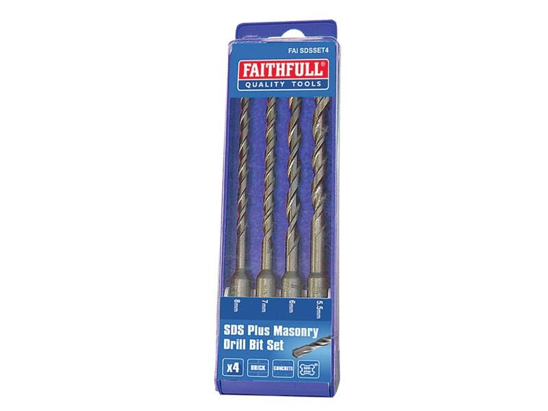 A set of 4 Faithfull screwdrivers with colour-coded handles covering a range of flathead and Phillips sizes.,