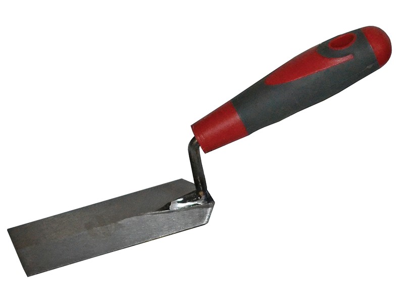 A Faithfull margin trowel with a rectangular steel blade, designed for spreading adhesive and working in confined spaces.