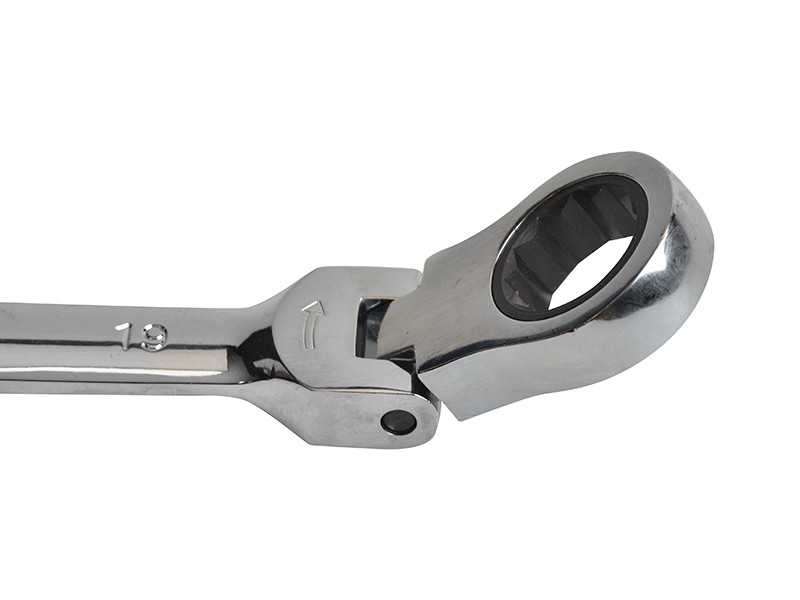 A Faithfull combination spanner with an open-ended jaw at one end and a ring spanner at the other, in chrome vanadium steel.