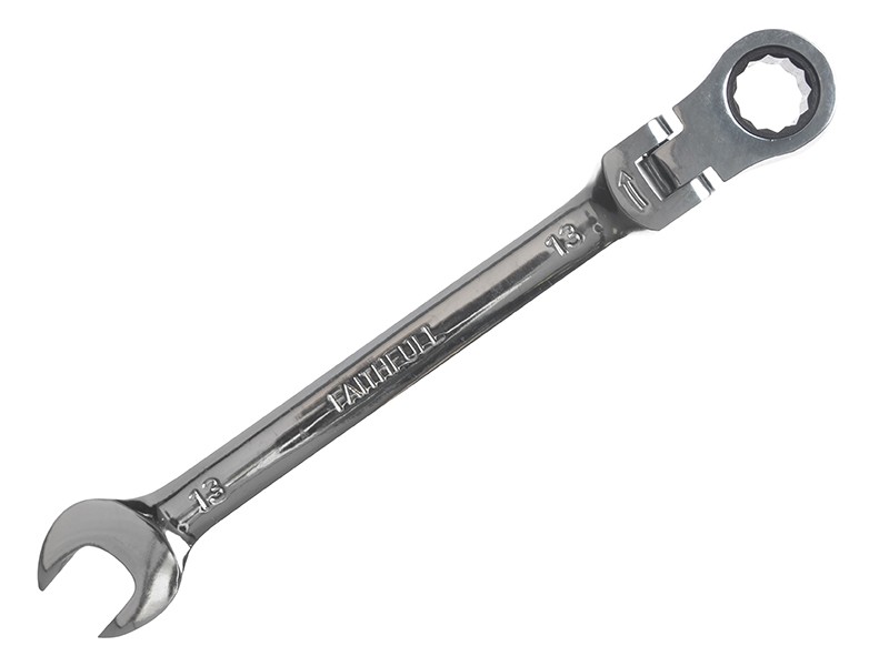 Faithfull FAISPARAT13 Ratchet Combination Spanner Flex Head CV 13mm