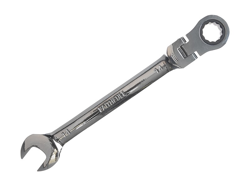 Faithfull FAISPARAT14 Ratchet Combination Spanner Flex Head CV 14mm