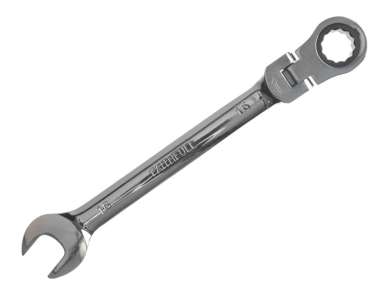 Faithfull FAISPARAT16 Ratchet Combination Spanner Flex Head CV 16mm