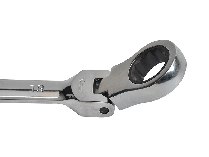 Faithfull FAISPARAT18 Ratchet Combination Spanner Flex Head CV 18mm