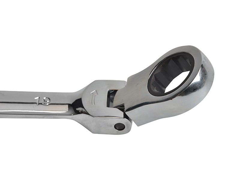 A Faithfull combination spanner with an open-ended jaw at one end and a ring spanner at the other, in chrome vanadium steel.