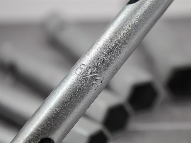 A Faithfull spanner or wrench in chrome vanadium steel, for tightening and loosening nuts and bolts.