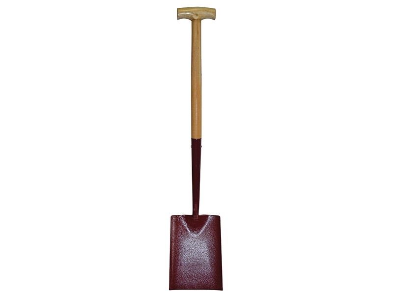 A Faithfull short-handled square-bladed spade with a steel blade and a wooden or fibreglass shaft, for general digging work.