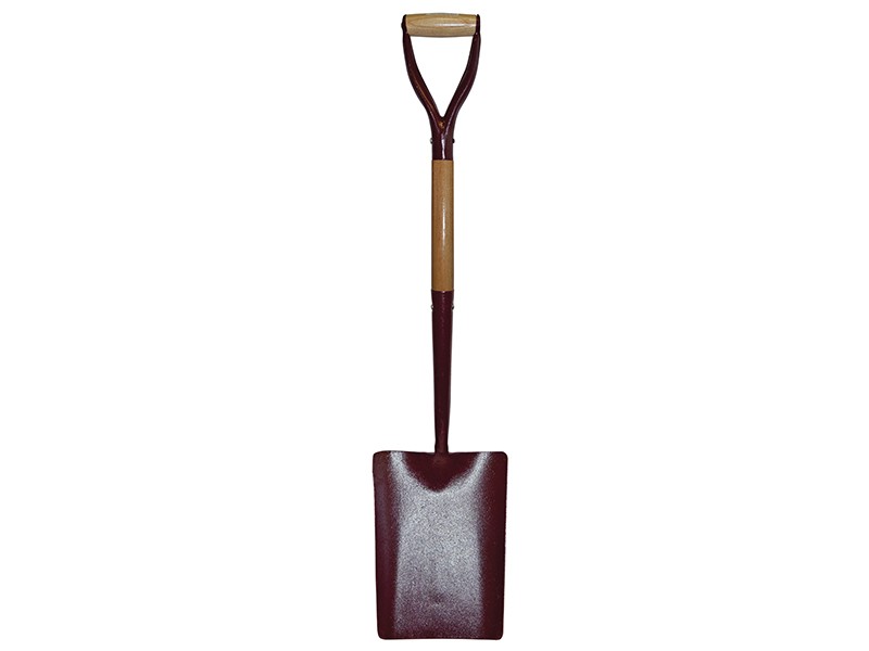 A Faithfull short-handled square-bladed spade with a steel blade and a wooden or fibreglass shaft, for general digging work.