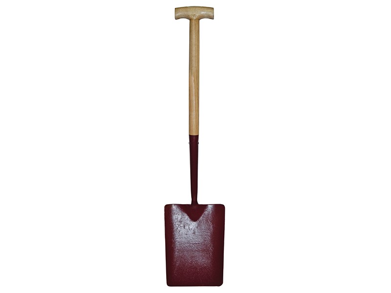 A Faithfull short-handled square-bladed spade with a steel blade and a wooden or fibreglass shaft, for general digging work.