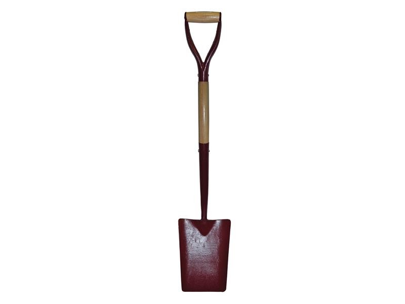 A Faithfull short-handled square-bladed spade with a steel blade and a wooden or fibreglass shaft, for general digging work.