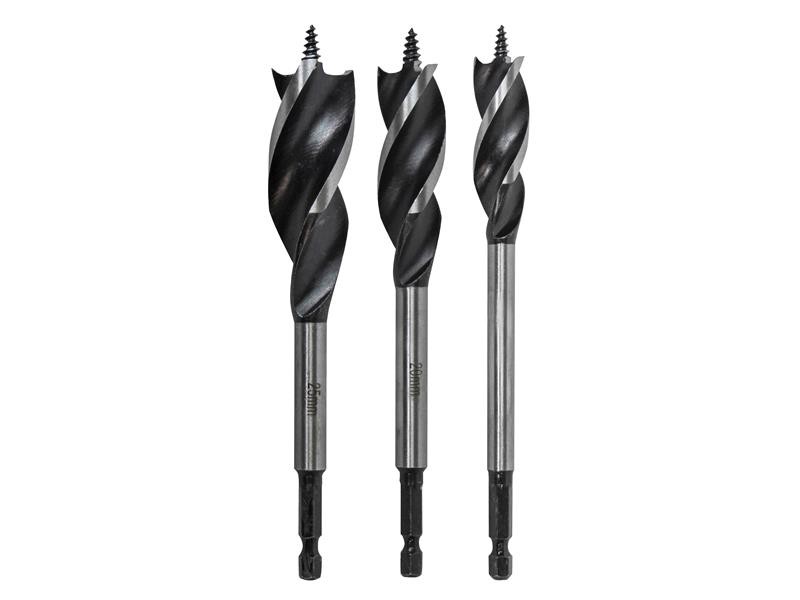 A set of 3 Faithfull screwdrivers with colour-coded handles covering a range of flathead and Phillips sizes.,