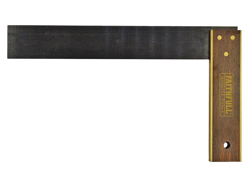 A precision steel try square with a hardened blade and a machined stock, used for checking and marking right angles in woodworking and metalwork.