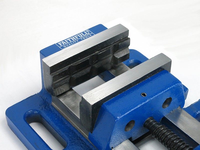 A Faithfull clamp with an adjustable jaw and a screw-tightening mechanism, for holding workpieces in position during cutting, drilling, or bonding.