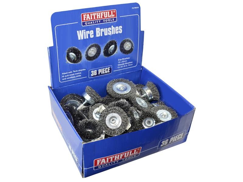 A wire brush with steel or brass bristle rows in a wooden or plastic handle, for removing rust, scale, and surface contaminants from metal.