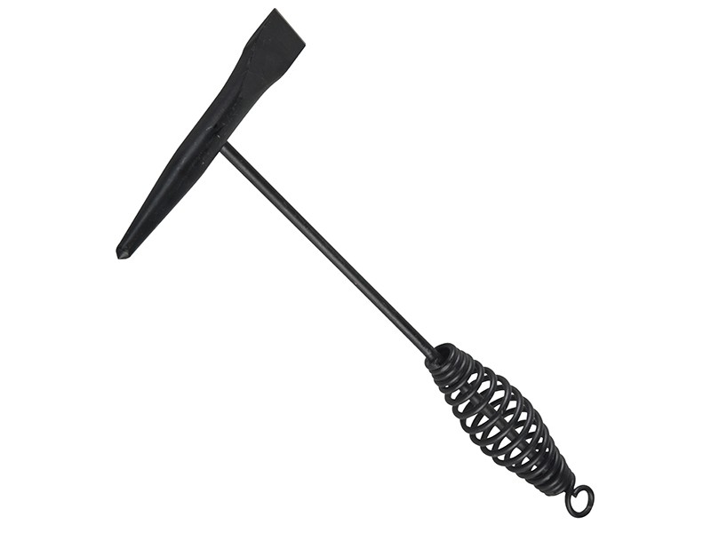 A hammer with a steel head and a steel-handled handle, for general fastening and construction use.