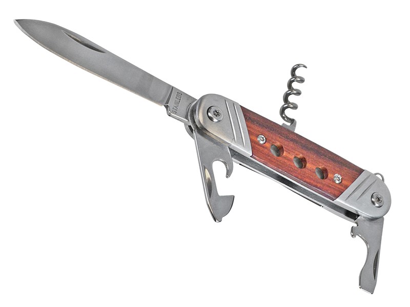 A cutting knife with a steel blade and an ergonomic handle, for general site and workshop use.