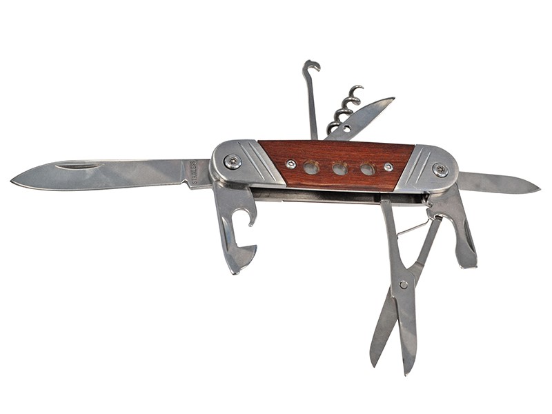 A cutting knife with a steel blade and an ergonomic handle, for general site and workshop use.