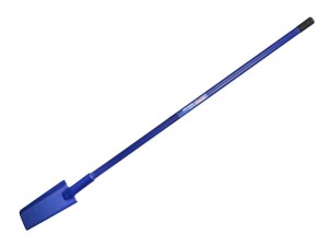 A Faithfull short-handled square-bladed spade with a steel blade and a wooden or fibreglass shaft, for general digging work.