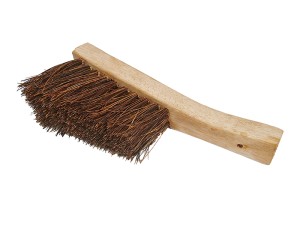 A brush with natural or synthetic bristles and an ergonomic handle, for applying coatings or cleaning surfaces.