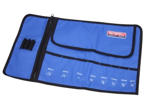 A hardened steel chisel with a bevelled cutting edge and a square-section body, for cutting stone, brick, or timber.