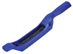 A Faithfull needle file with a hardened steel abrasive surface and a turned wooden or synthetic handle, for shaping and deburring metal.