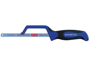 A saw with a hardened blade and a comfortable handle, for cutting timber, metal, or masonry.