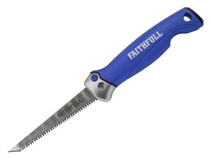 A saw with a hardened blade and a comfortable handle, for cutting timber, metal, or masonry.