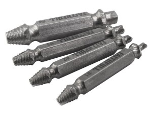A steel screw with a threaded shaft and sharp point, for general-purpose fastening applications.