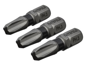 A Faithfull impact-rated screwdriver bit with a hex shank and torsion zone for use in impact drivers.,