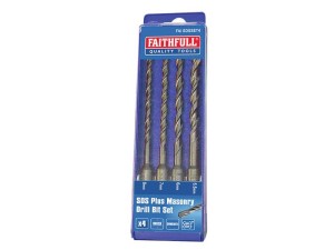 A set of 4 Faithfull screwdrivers with colour-coded handles covering a range of flathead and Phillips sizes.,