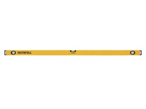 A Faithfull 120cm box-section spirit level with 3 vials, with a milled-edge aluminium body and shock-resistant end caps, for checking accurate levels on site.