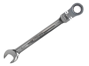 A Faithfull combination spanner with an open-ended jaw at one end and a ring spanner at the other, in chrome vanadium steel.