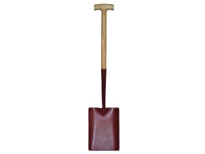 A Faithfull short-handled square-bladed spade with a steel blade and a wooden or fibreglass shaft, for general digging work.