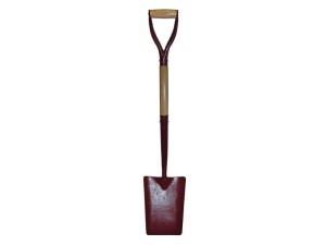 A Faithfull short-handled square-bladed spade with a steel blade and a wooden or fibreglass shaft, for general digging work.