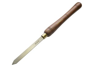 A hardened steel chisel with a bevelled cutting edge and a square-section body, for cutting stone, brick, or timber.