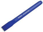 A hardened steel 25mm bolster chisel with a wide flat blade, used for cutting masonry, tiles, and breaking out concrete.