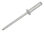 An aluminium 3.2×13mm dome-head blind rivet with a steel mandrel, used for joining sheet materials where access is only available from one side.