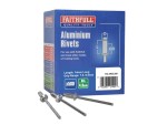 An aluminium 4.8×14mm dome-head blind rivet with a steel mandrel, used for joining sheet materials where access is only available from one side.