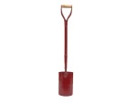 A Faithfull short-handled square-bladed spade with a steel blade and a wooden or fibreglass shaft, for general digging work.