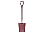 A Faithfull short-handled square-bladed spade with a steel blade and a wooden or fibreglass shaft, for general digging work.