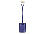 A Faithfull short-handled square-bladed spade with a steel blade and a wooden or fibreglass shaft, for general digging work.