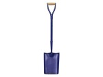 A Faithfull short-handled square-bladed spade with a steel blade and a wooden or fibreglass shaft, for general digging work.