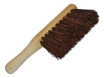 A brush with natural or synthetic bristles and an ergonomic handle, for applying coatings or cleaning surfaces.