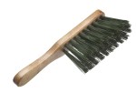 A brush with natural or synthetic bristles and an ergonomic handle, for applying coatings or cleaning surfaces.
