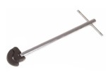 A Faithfull basin wrench with a swivelling jaw on a long telescopic shaft, for tightening and removing tap back-nuts in confined under-sink spaces.